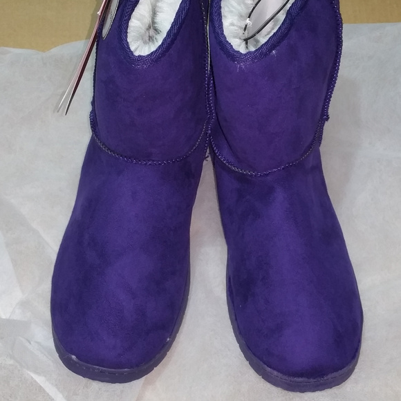 Gold Toe Shoes - Gold Toe Womens Boots Microsuede Low Calf Faux Fur